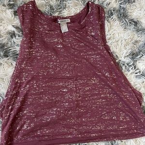 Dark blush tank with rose gold specks